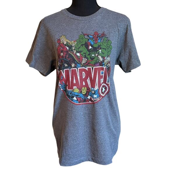 Marvel Avengers Graphic T-Shirt Mens S Gray Short Sleeve Tee - Picture 1 of 9